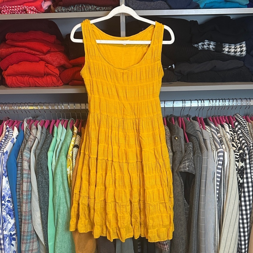 Max Studio yellow sleeveless lined dress size XS